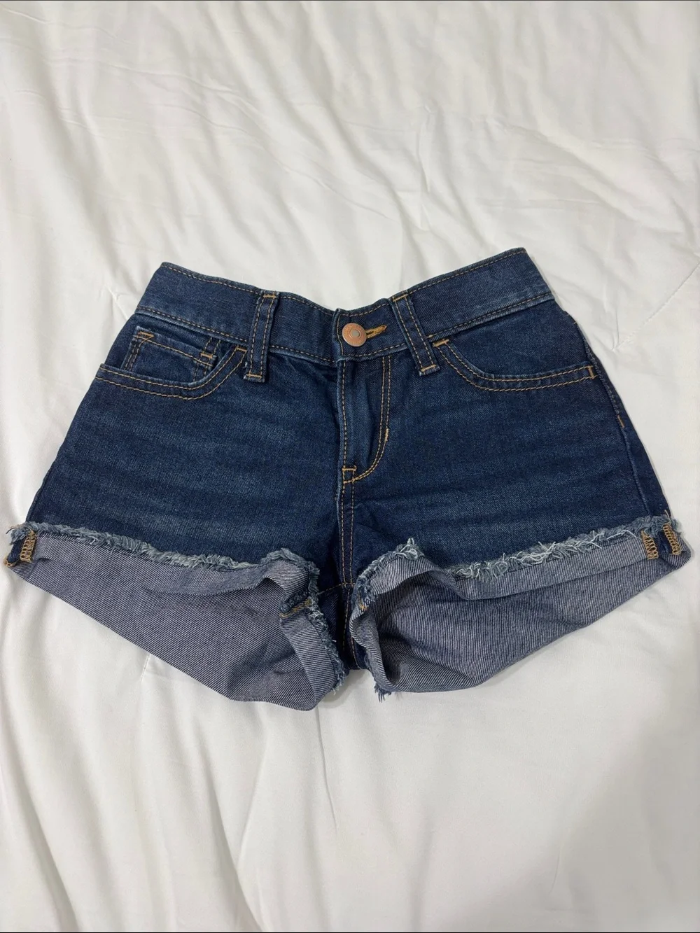 Old Navy Dark Blue Rolled Cuff Denim Shorts